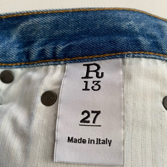 R13 $345 Hook Adjustable Cut Off Cuffed Jasper Blue Denim Jean Shorts SZ 27 - Picture 14 of 16